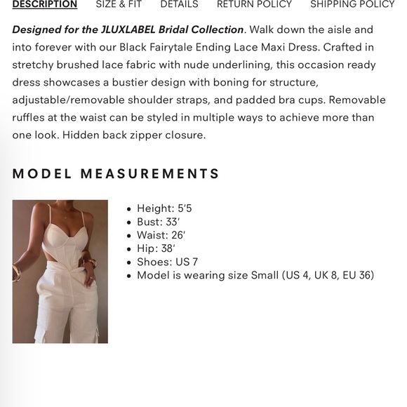 J lux label BLACK FAIRYTALE ENDING LACE MAXI DRESS - Picture 5 of 5